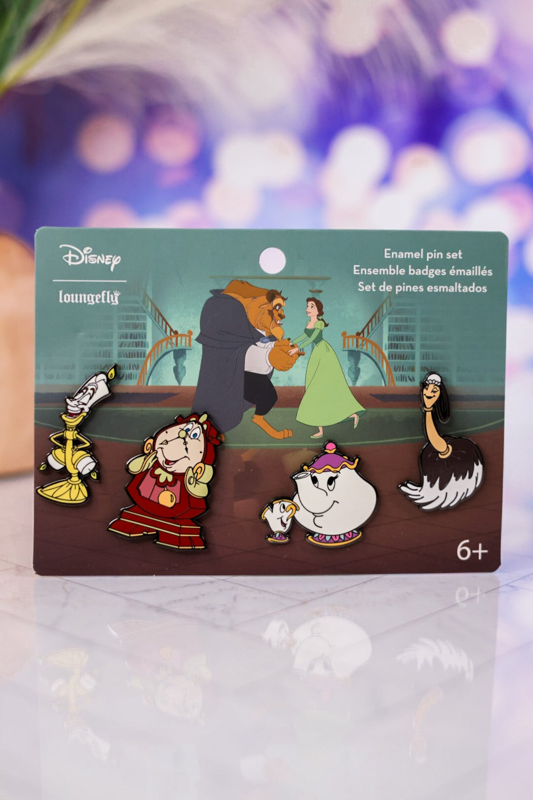 Beauty And The Beast Enamel Pin Set - Whiskey Skies - LOUNGEFLY