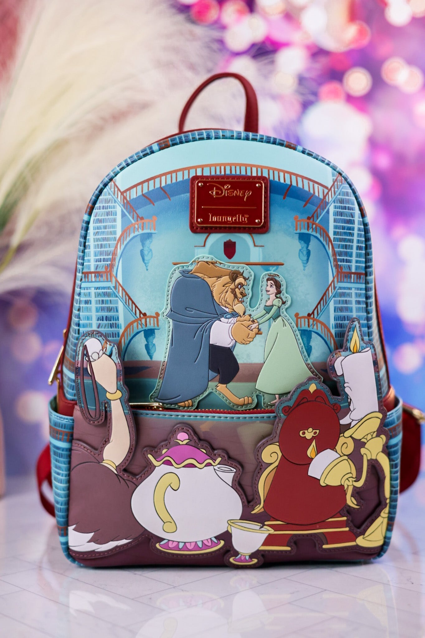 Beauty and the Beast Fireplace Scene Mini Backpack - Whiskey Skies - LOUNGEFLY