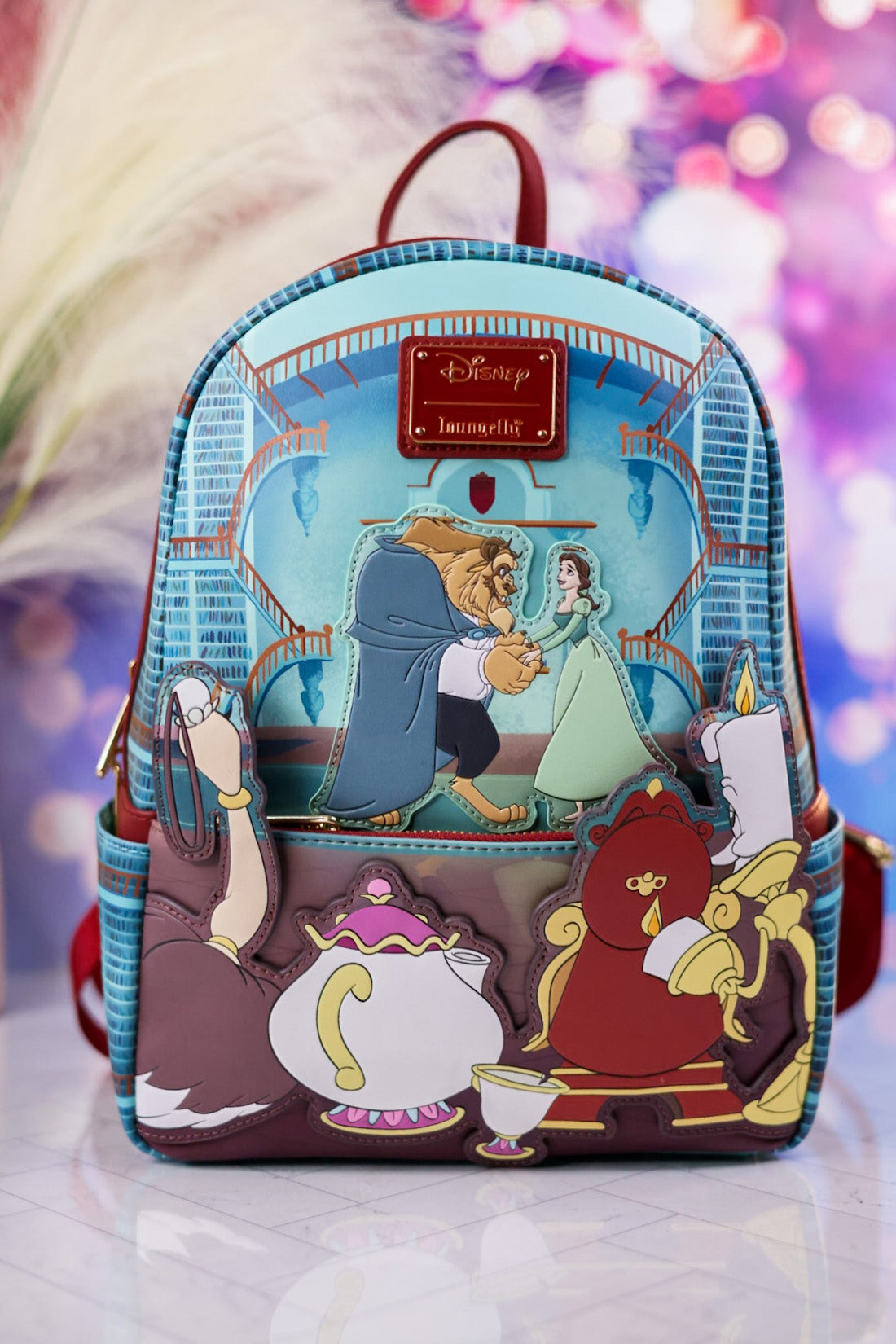 Beauty and the Beast Fireplace Scene Mini Backpack - Whiskey Skies - LOUNGEFLY