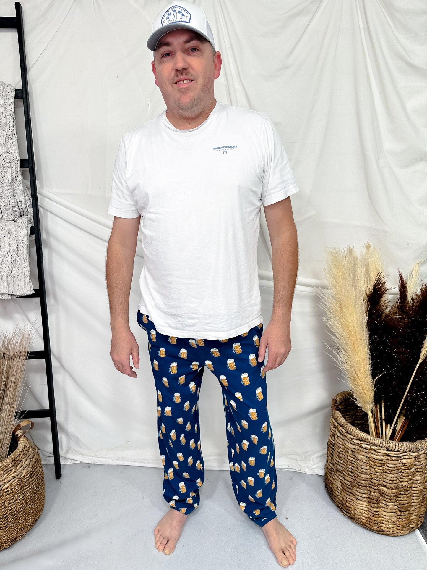 Beer Mug Men's Loungewear Pants - Whiskey Skies - HATLEY LITTLE BLUE HOUSE INC.