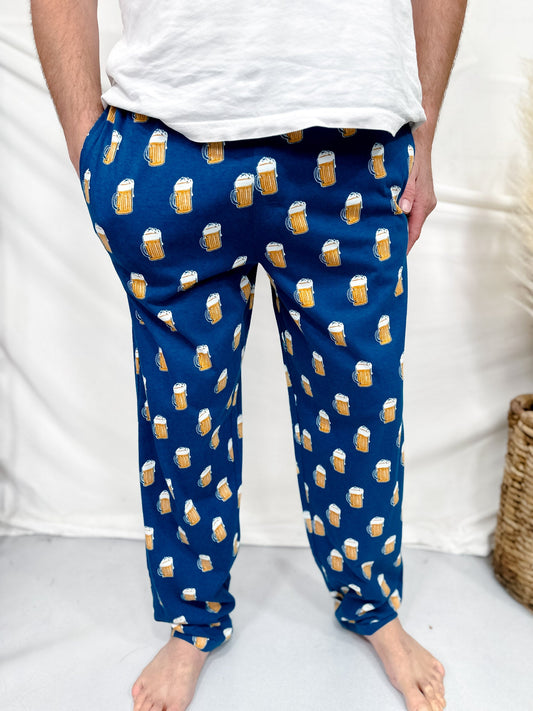 Beer Mug Men's Loungewear Pants - Whiskey Skies - HATLEY LITTLE BLUE HOUSE INC.