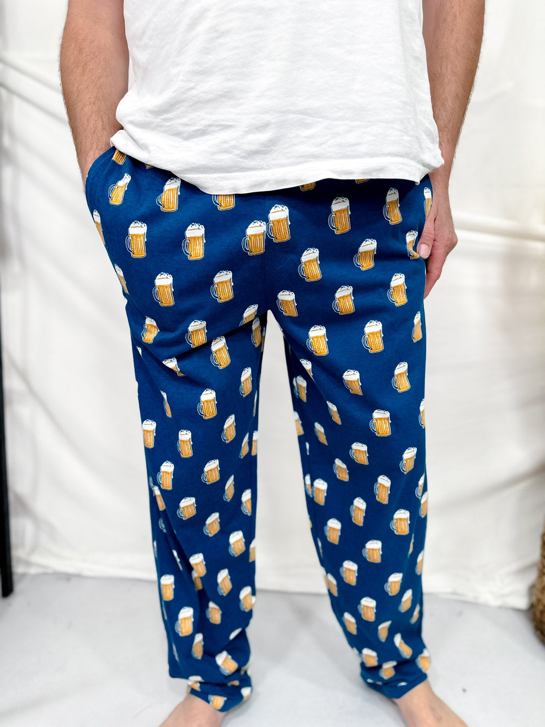 Beer Mug Men's Loungewear Pants - Whiskey Skies - HATLEY LITTLE BLUE HOUSE INC.