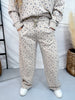 Beige & Blue Floral Print Straight Leg Lounge Pants - Whiskey Skies - THE GREII
