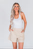 Beige High Waist Linen Shorts - Whiskey Skies - SOUTHERN GRACE