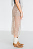 Beige Lace Skirt W/ Front Slit & Western Design - Whiskey Skies - 2 FLY CO.