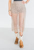 Beige Lace Skirt W/ Front Slit & Western Design - Whiskey Skies - 2 FLY CO.