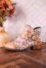 Beige Painted & Embossed Leather Ankle Boots - Whiskey Skies - SPRING FOOTWEAR