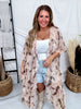 Beige Paisley Print Ruffled Duster Cardigan - Whiskey Skies - DAVI & DANI