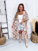 Beige Paisley Print Ruffled Duster Cardigan - Whiskey Skies - DAVI & DANI