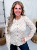 Beige Plaid Sheer Button Front Top - Whiskey Skies - ODDI