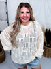 Beige Square Pattern Light Weight Sweater - Whiskey Skies - JNNA