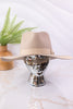 Beige Stiff Fedora With Band - Whiskey Skies - SAN DIEGO HAT COMPANY