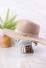 Beige Stiff Fedora With Band - Whiskey Skies - SAN DIEGO HAT COMPANY