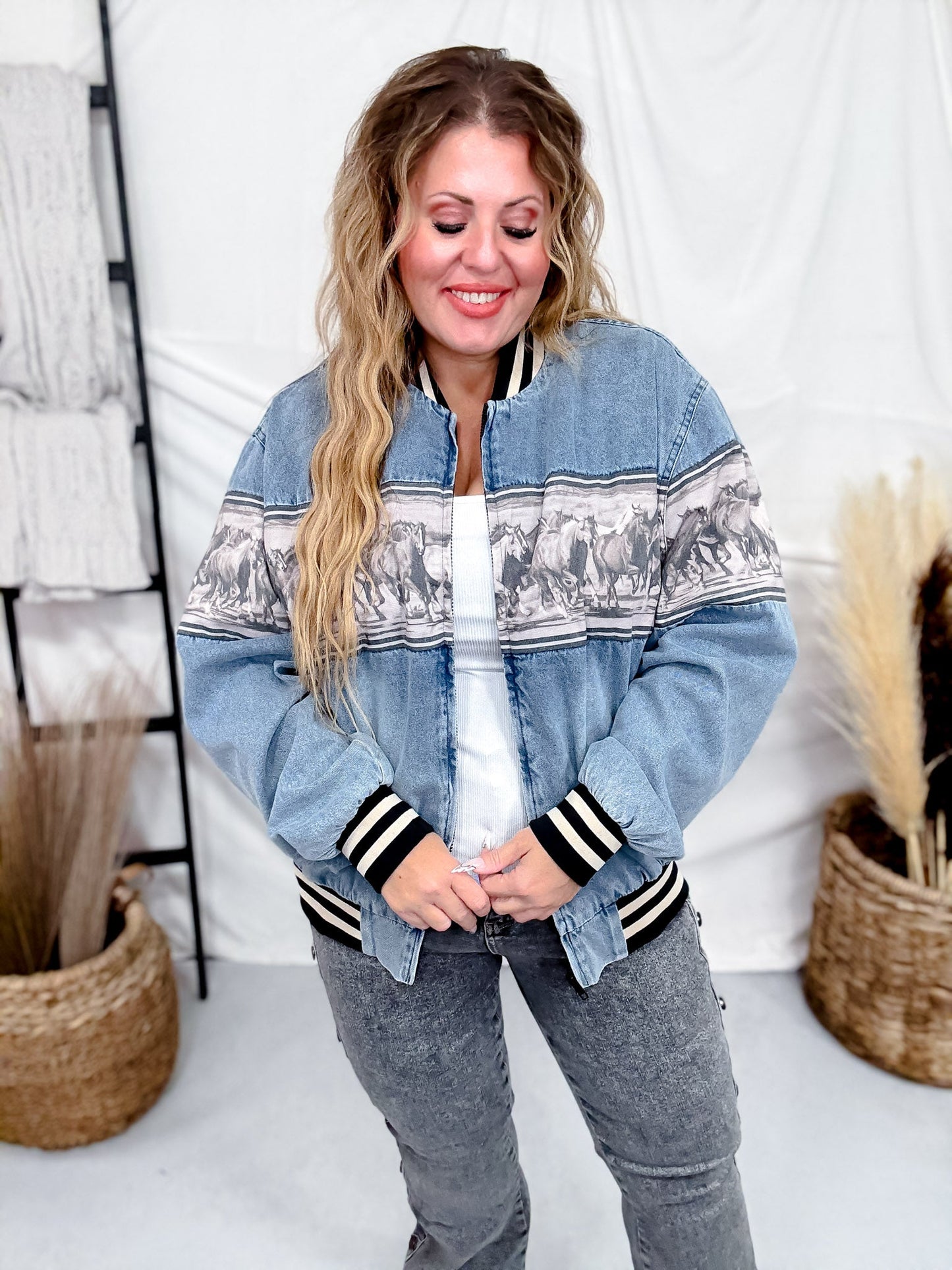 Bermuda Rush Bomber Jacket - Whiskey Skies - STERLING KREEK