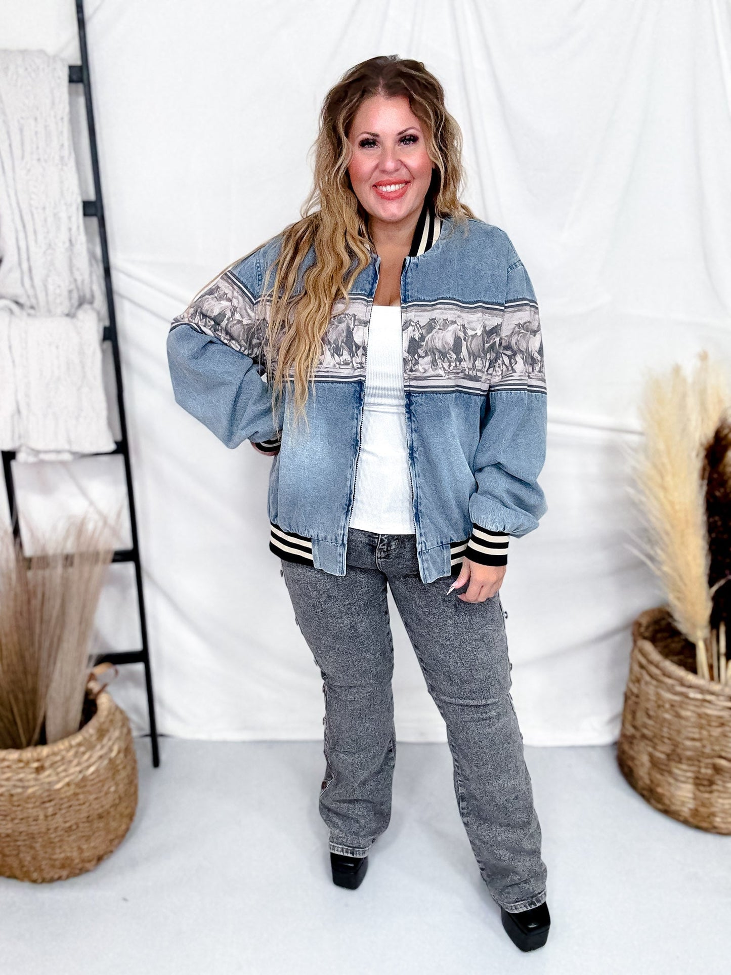 Bermuda Rush Bomber Jacket - Whiskey Skies - STERLING KREEK