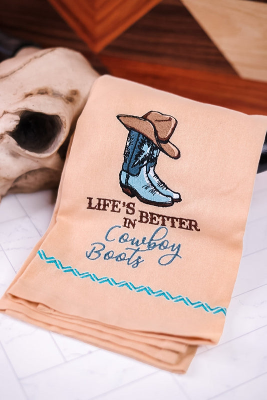 Better In Cowboy Boots Dishtowel - Whiskey Skies - PARK DESIGNS