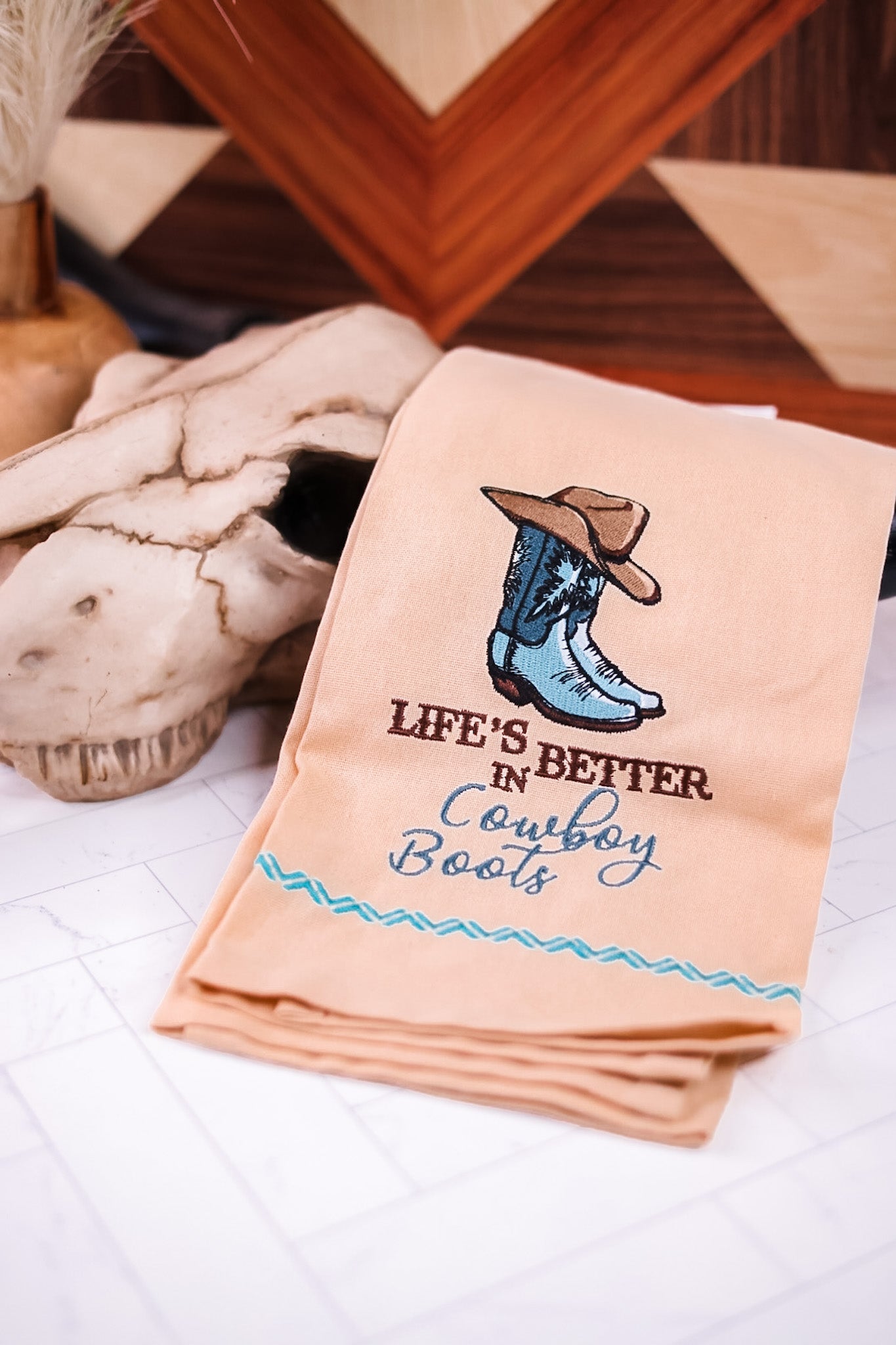 Better In Cowboy Boots Dishtowel - Whiskey Skies - PARK DESIGNS