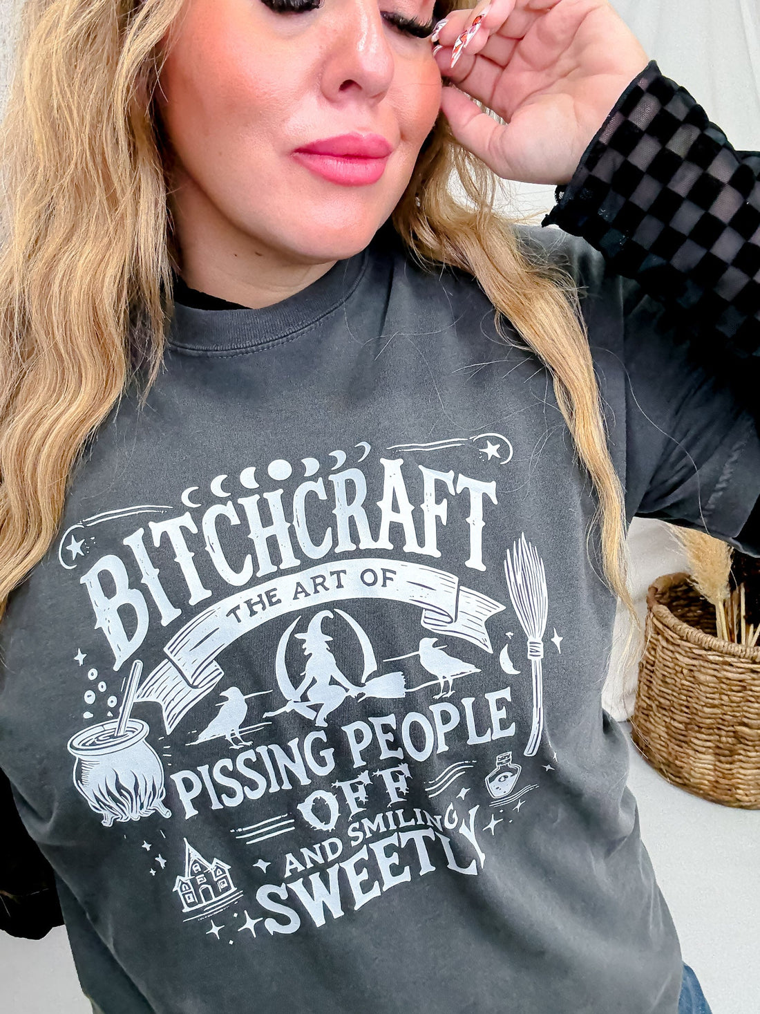Bitchcraft Halloween Graphic Tee - Whiskey Skies - JOCO INK GRAPHIC APPAREL