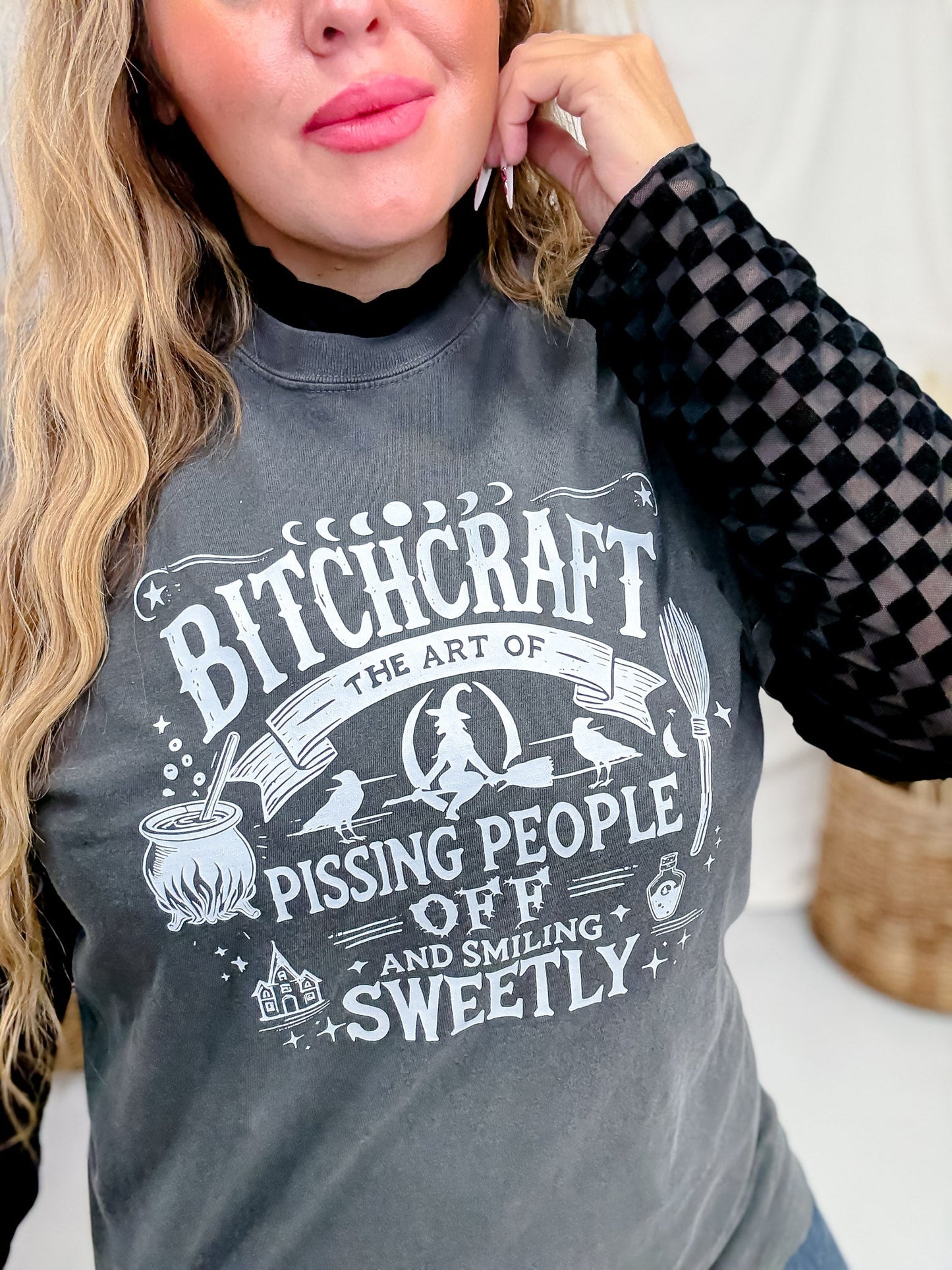 Bitchcraft Halloween Graphic Tee - Whiskey Skies - JOCO INK GRAPHIC APPAREL