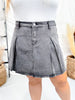 Blac Box Pleated Washed Denim Skirt - Whiskey Skies - HAYDEN