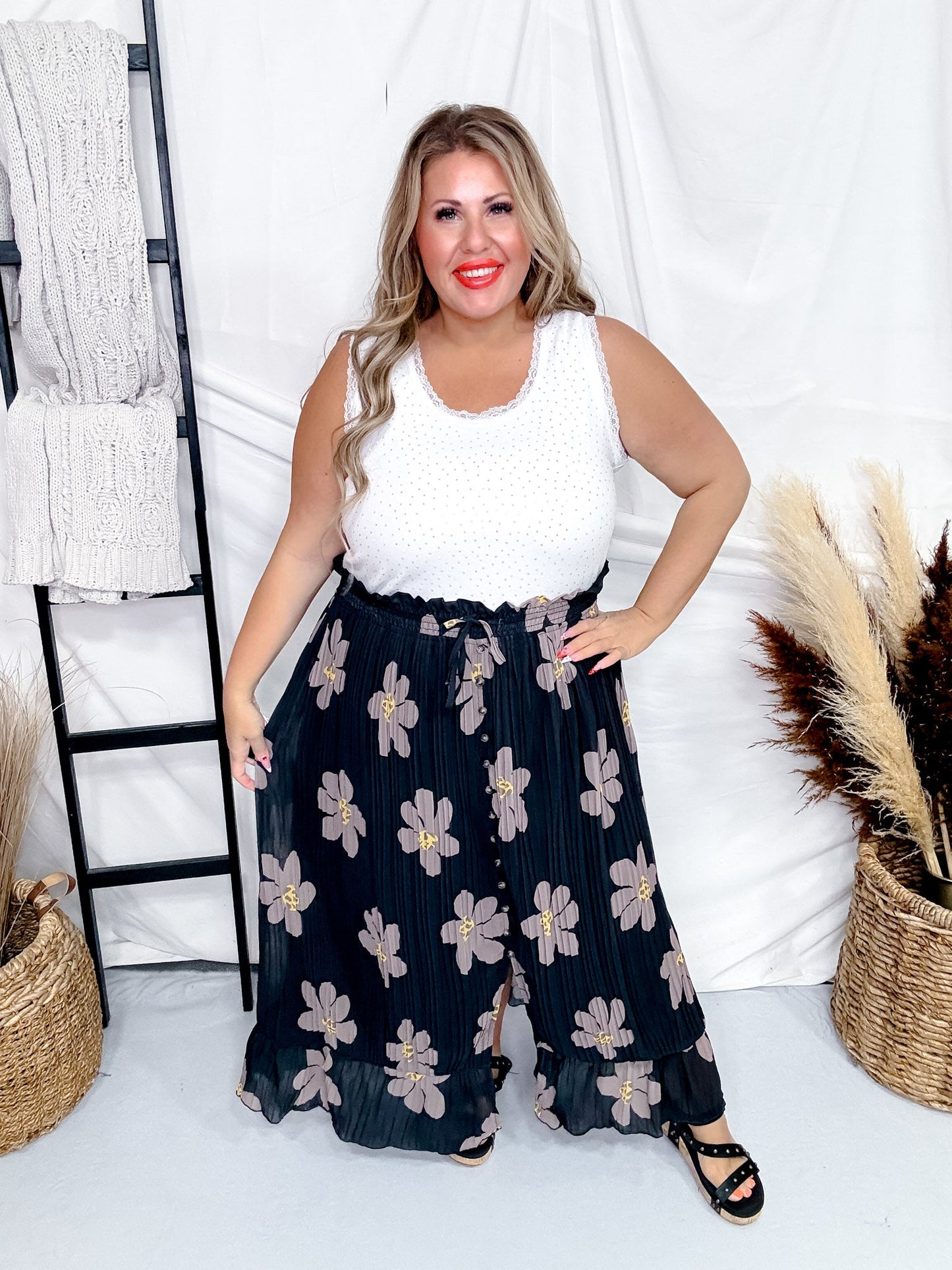 Black and Brown Floral Button Front Maxi Skirt - Whiskey Skies - MIKAROSE