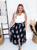 Black and Brown Floral Button Front Maxi Skirt - Whiskey Skies - MIKAROSE