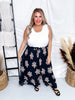 Black and Brown Floral Button Front Maxi Skirt - Whiskey Skies - MIKAROSE