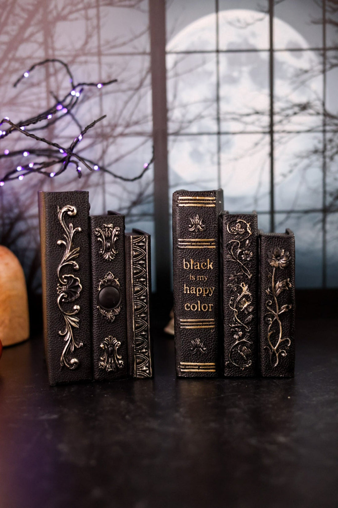 Black and Gold Resin 3 Stacked Books (2 Styles) - Whiskey Skies - K&K INTERIORS