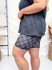 Black and Gray Checkered Biker Shorts - Whiskey Skies - JESS LEA
