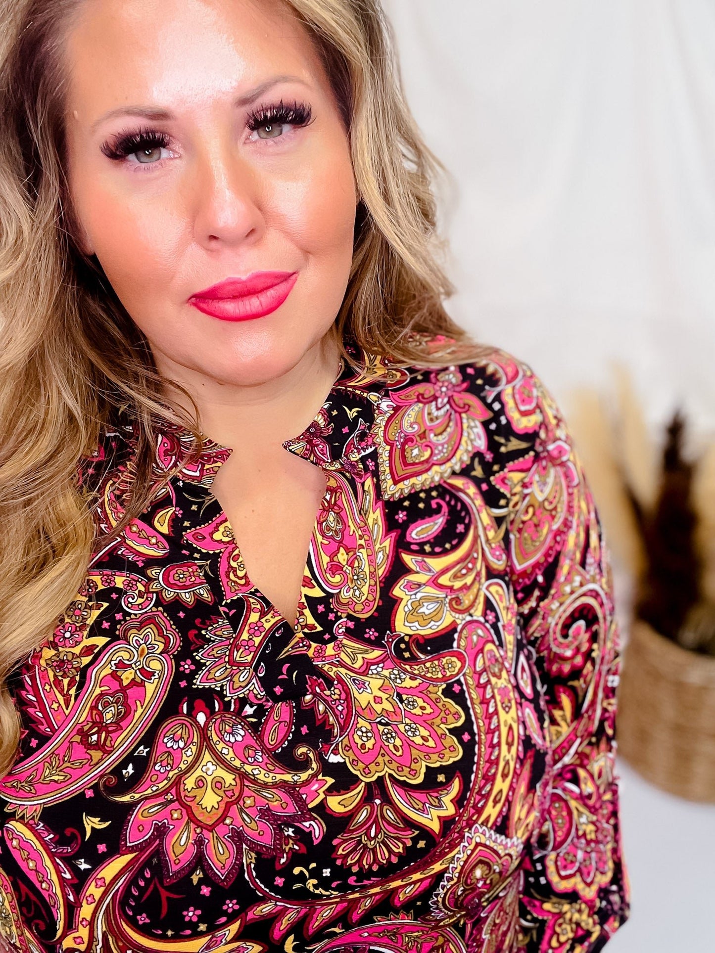 Black and Pink Paisley Lizzy Top - Whiskey Skies - DEAR SCARLETT