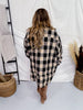 Black and Taupe Plaid Tunic Dress - Whiskey Skies - EASEL