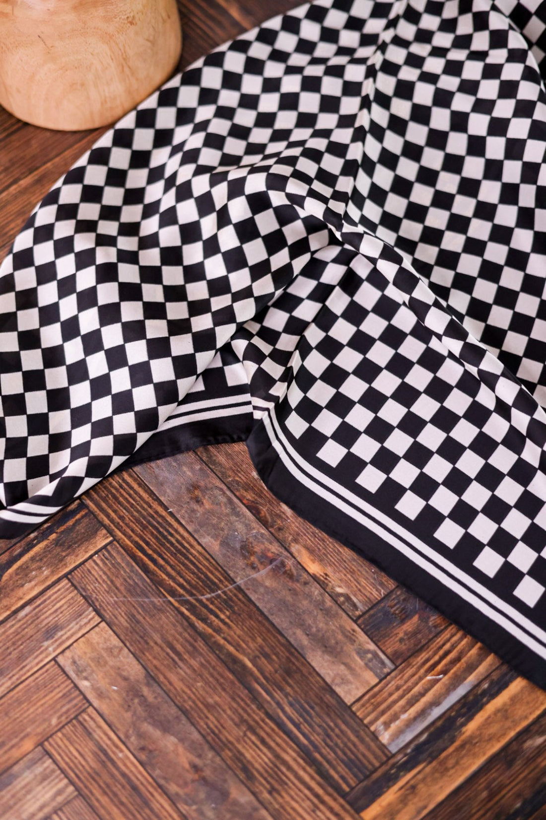 Black and White Checkered Wild Rag Scarf - Whiskey Skies - ROWDY CROWD CLOTHING