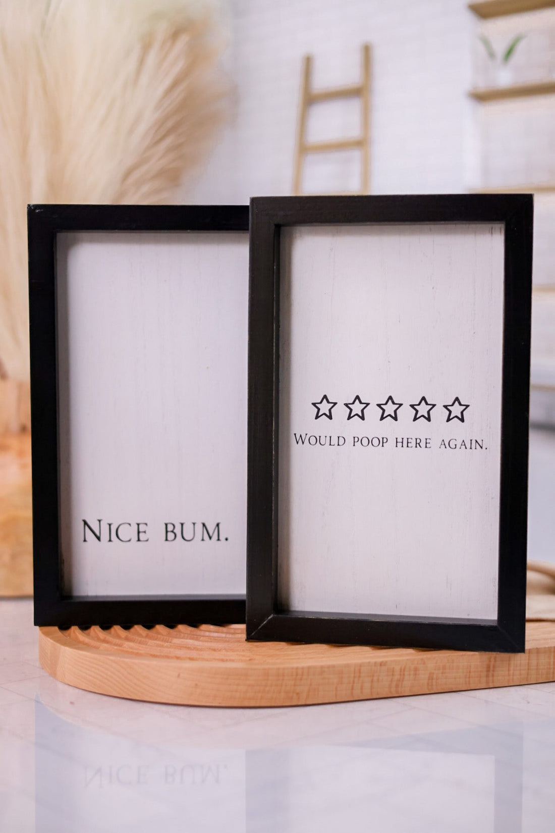 Black and White Reversible Bathroom Sign - Whiskey Skies - ADAMS & CO
