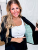Black Blazer and Shorts Set with Floral Printed Lining - Whiskey Skies - ODDI