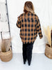 Black & Brown Long Sleeve Plaid Button Down Top - Whiskey Skies - WHITE BIRCH