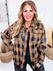 Black & Brown Long Sleeve Plaid Button Down Top - Whiskey Skies - WHITE BIRCH