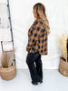 Black & Brown Long Sleeve Plaid Button Down Top - Whiskey Skies - WHITE BIRCH