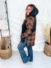 Black & Brown Plaid Mineral Wash Pouch Pocket Hi - Lo Hoodie - Whiskey Skies - JADE BY JANE