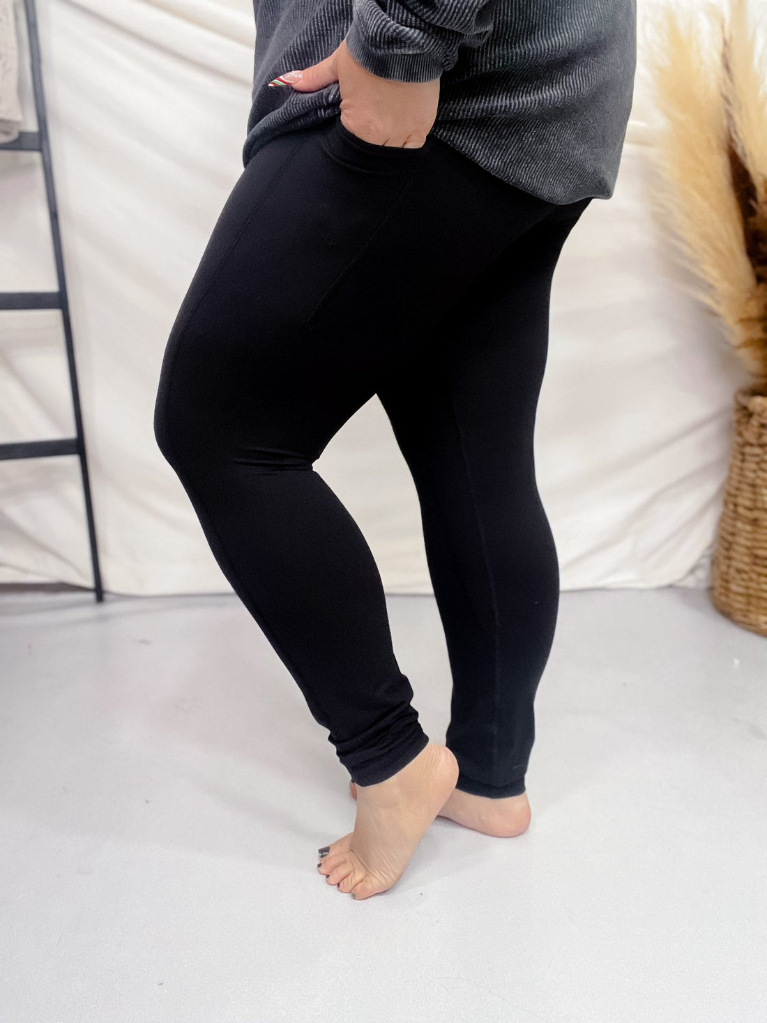 Black Butter Soft Leggings with Pockets - Whiskey Skies - RAE MODE