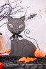 Black Cat With Ruffled Collar Chunky Wood Sitter - Whiskey Skies - ADAMS & CO