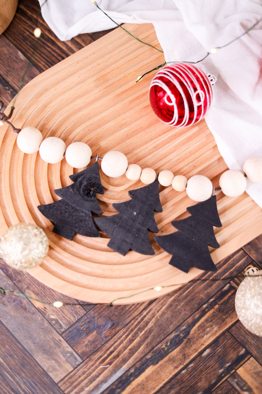 Black Christmas Tree Beaded Garland - Whiskey Skies - WT COLLECTION