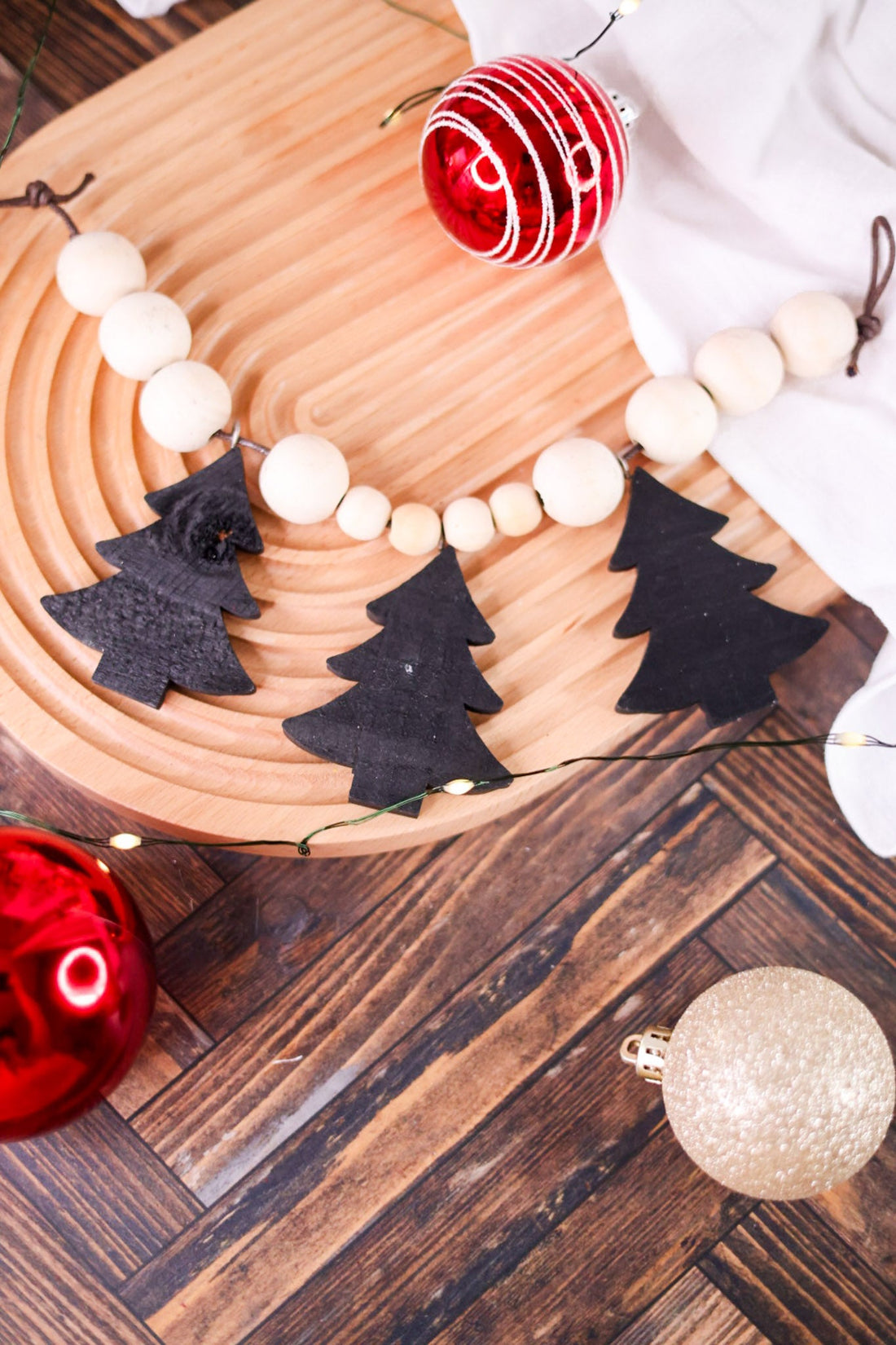 Black Christmas Tree Beaded Garland - Whiskey Skies - WT COLLECTION