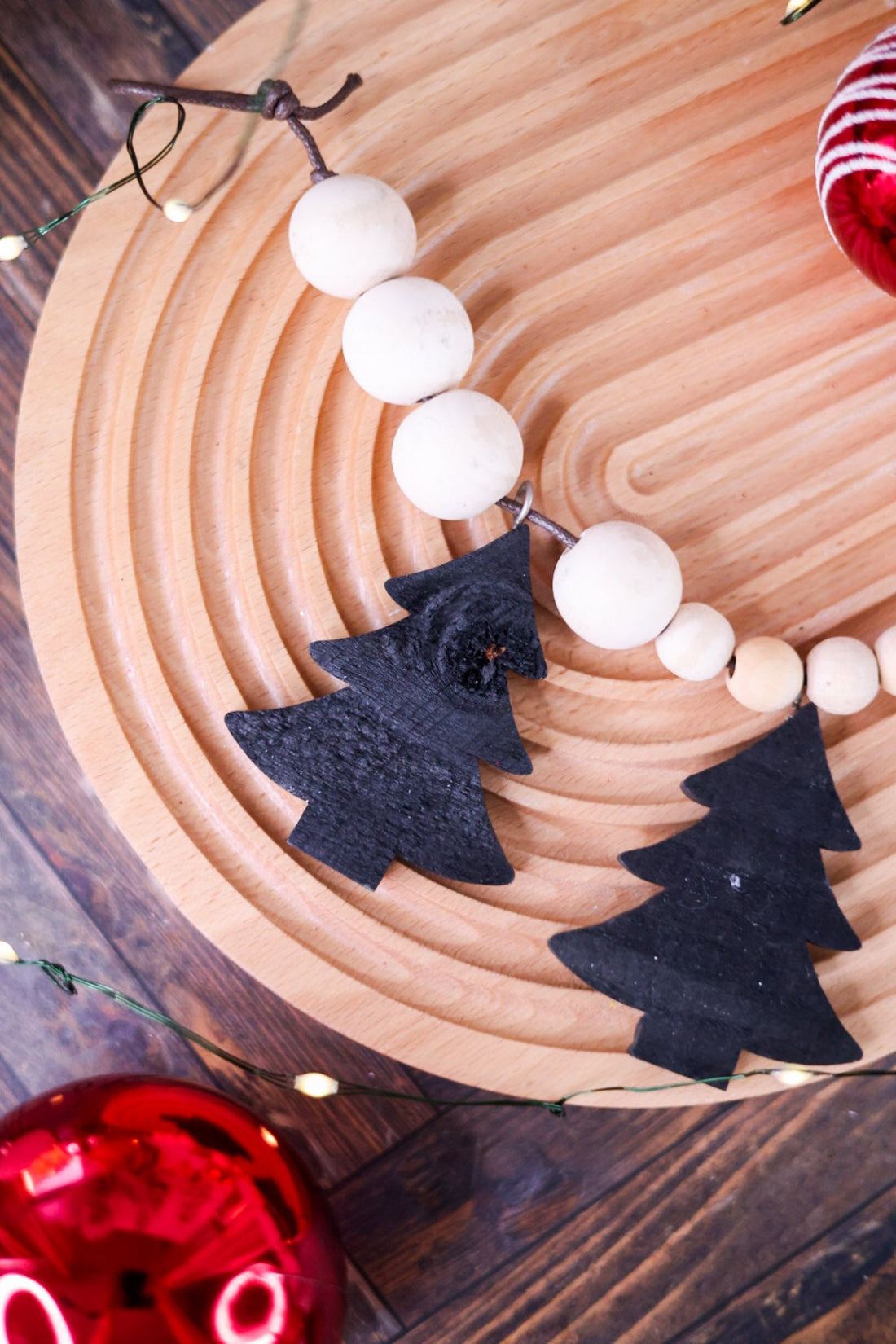 Black Christmas Tree Beaded Garland - Whiskey Skies - WT COLLECTION