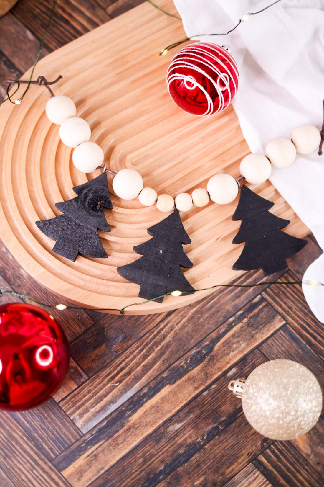 Black Christmas Tree Beaded Garland - Whiskey Skies - WT COLLECTION