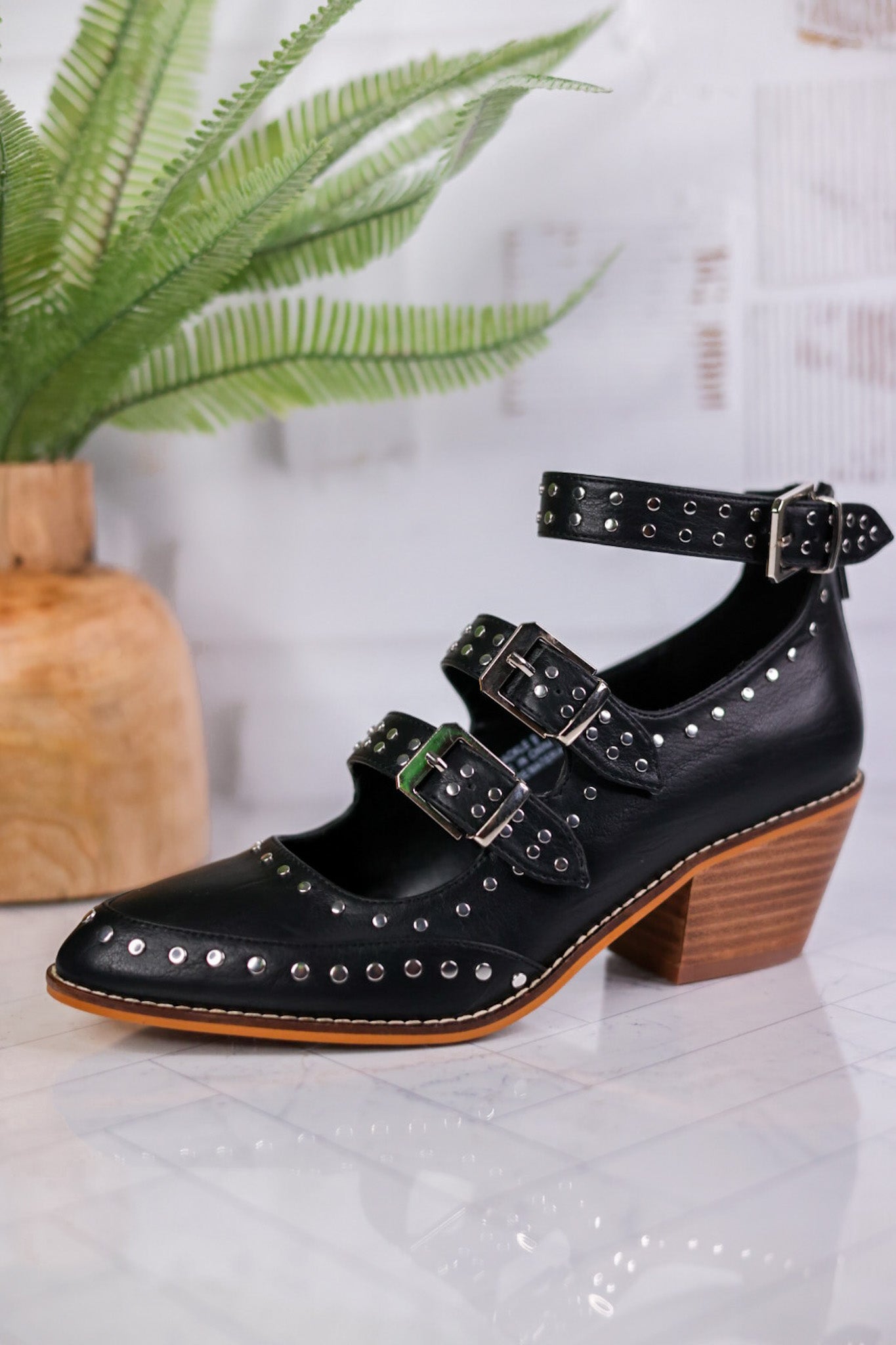 Black Corky Cackle Adjustable Buckle Shoes - Whiskey Skies - CORKYS FOOTWEAR