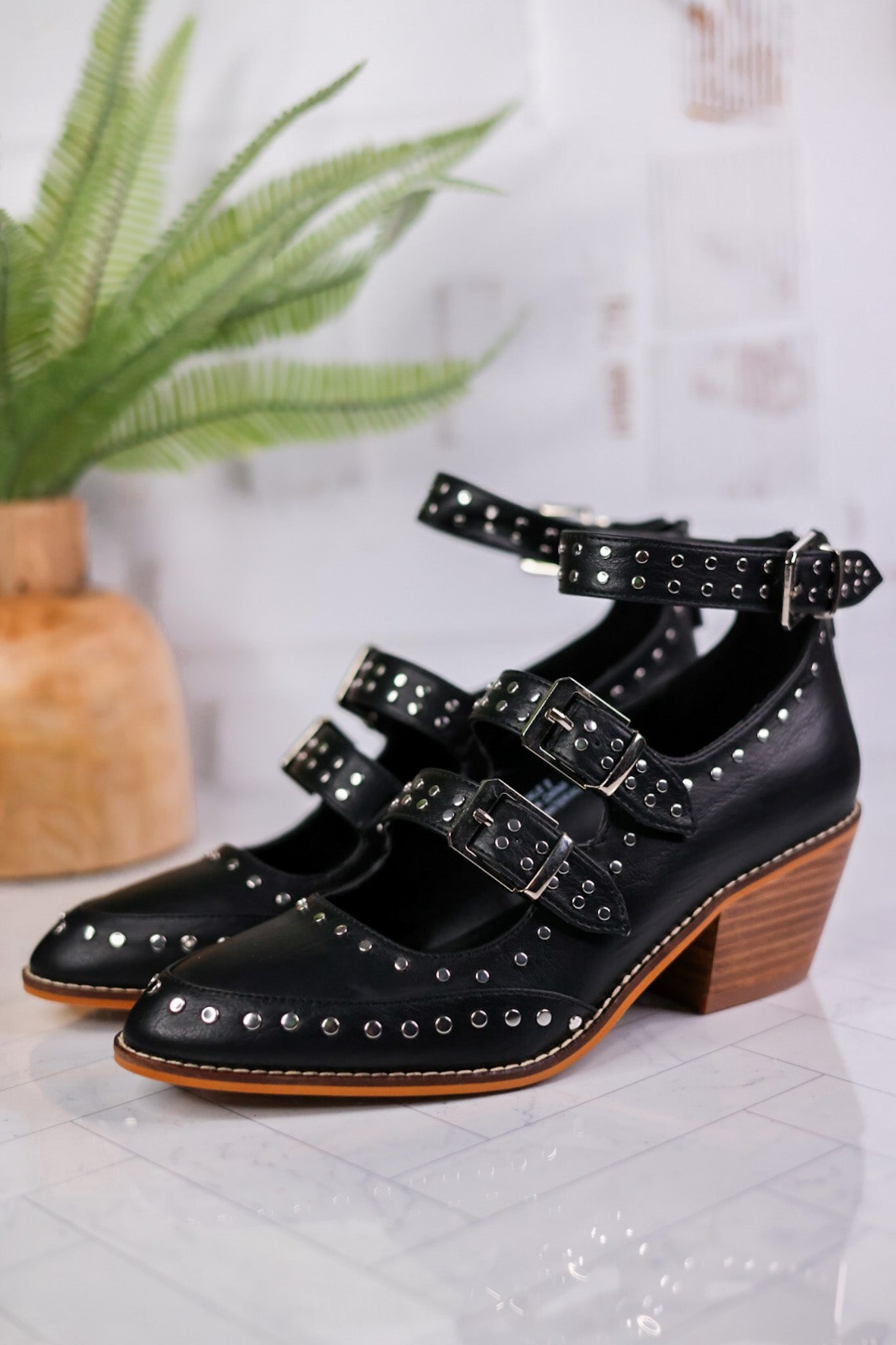 Black Corky Cackle Adjustable Buckle Shoes - Whiskey Skies - CORKYS FOOTWEAR