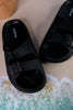 Black Cushioned Waterproof Slides - Whiskey Skies - SPRING FOOTWEAR