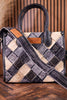 Black Diamond Patterned Wrangler Denim Tote Bag - Whiskey Skies - MONTANA WEST