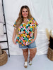 Black Dolman Sleeve Top with Colorful Ditzy Floral Pattern - Whiskey Skies - ANDREE BY UNIT