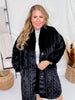 Black Faux Fur Coat with Braided Detailing - Whiskey Skies - DAVI & DANI